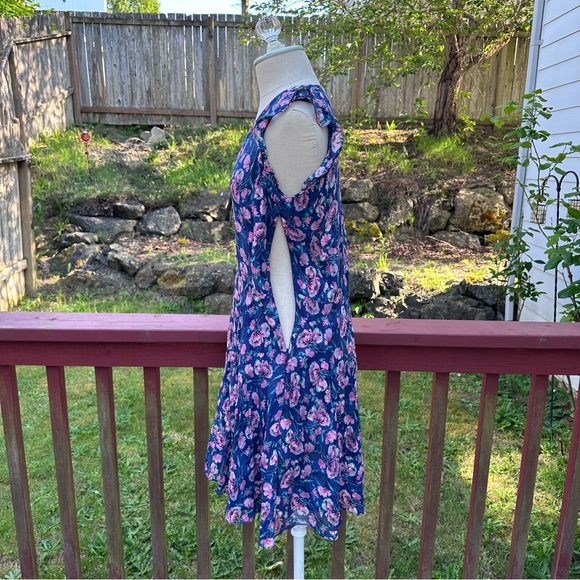 Rebecca Taylor Blue Floral Silk Dress - Picture 7 of 12